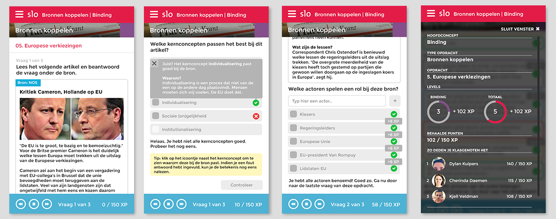 Digitaal leermiddel maatschappijwetenschappen mobiele site